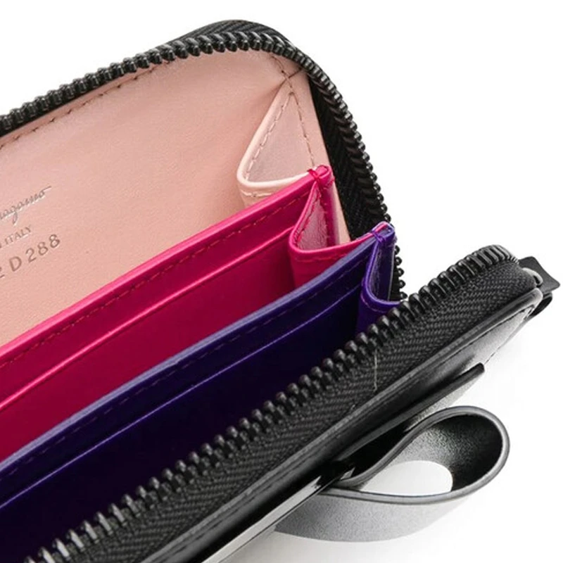 SALVATORE FERRAGAMO 女士黑色蝴蝶结皮革卡片包 22-D288-691273 商品