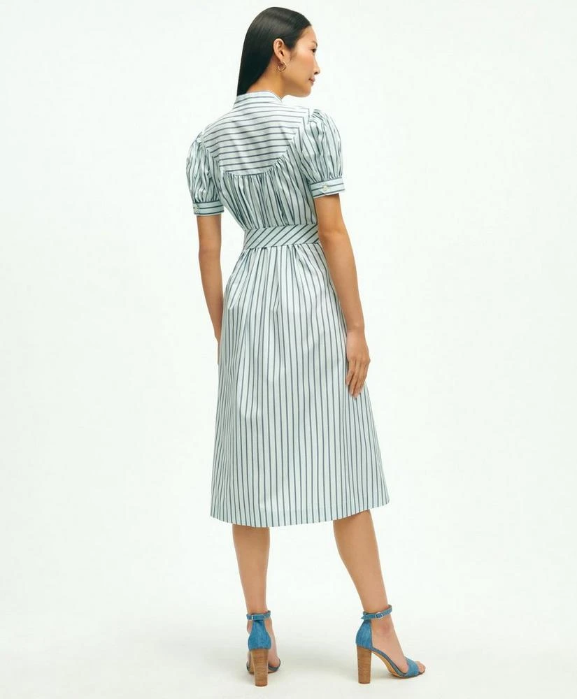商品Brooks Brothers|Supima® Cotton Fit & Flare Stripe Shirt Dress,价格¥918,第2张图片详细描述