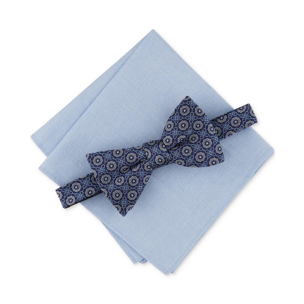 Men's 2-Pc. Tanner Pre-Tied Neat Bow Tie & Solid Pocket Square Set, Created for Macy's商品第1张图片规格展示