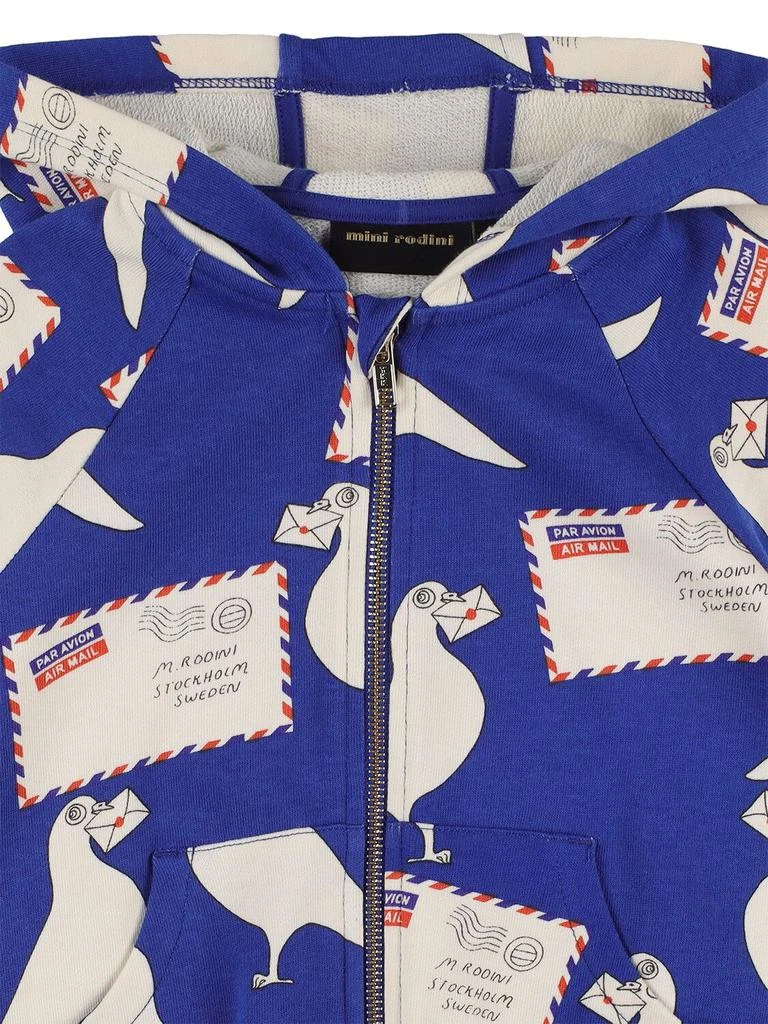 商品Mini Rodini|Pigeons Print Organic Cotton Hoodie,价格¥539,第1张图片详细描述