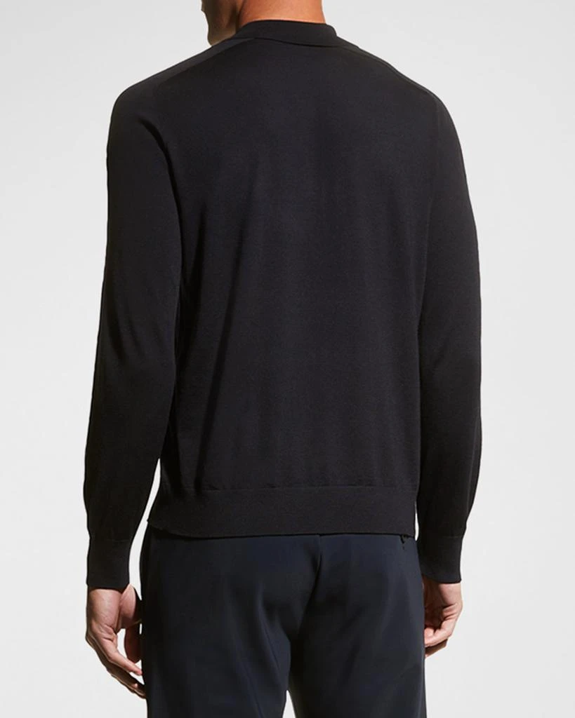 商品Theory|Men's Regal Wool Long-Sleeve Polo Shirt,价格¥850,第3张图片详细描述