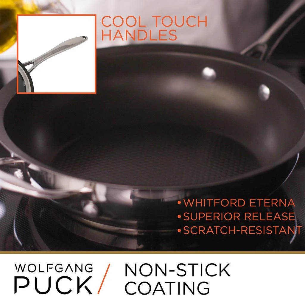 商品Wolfgang Puck|3-Piece Stainless Steel Skillet Set,价格¥514,第2张图片详细描述