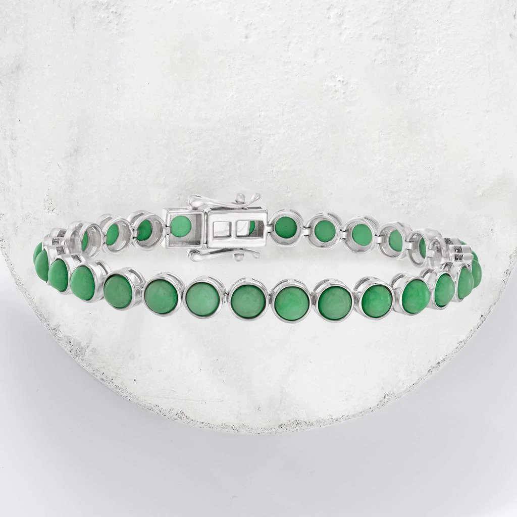 商品Ross-Simons|Ross-Simons Jade Tennis Bracelet in Sterling Silver,价格¥1739,第3张图片详细描述