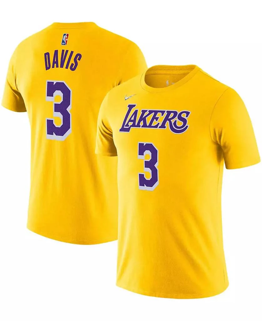 商品NIKE|Men's Anthony Davis Gold Los Angeles Lakers Diamond Icon Name Number T-shirt,价格¥268,第1张图片