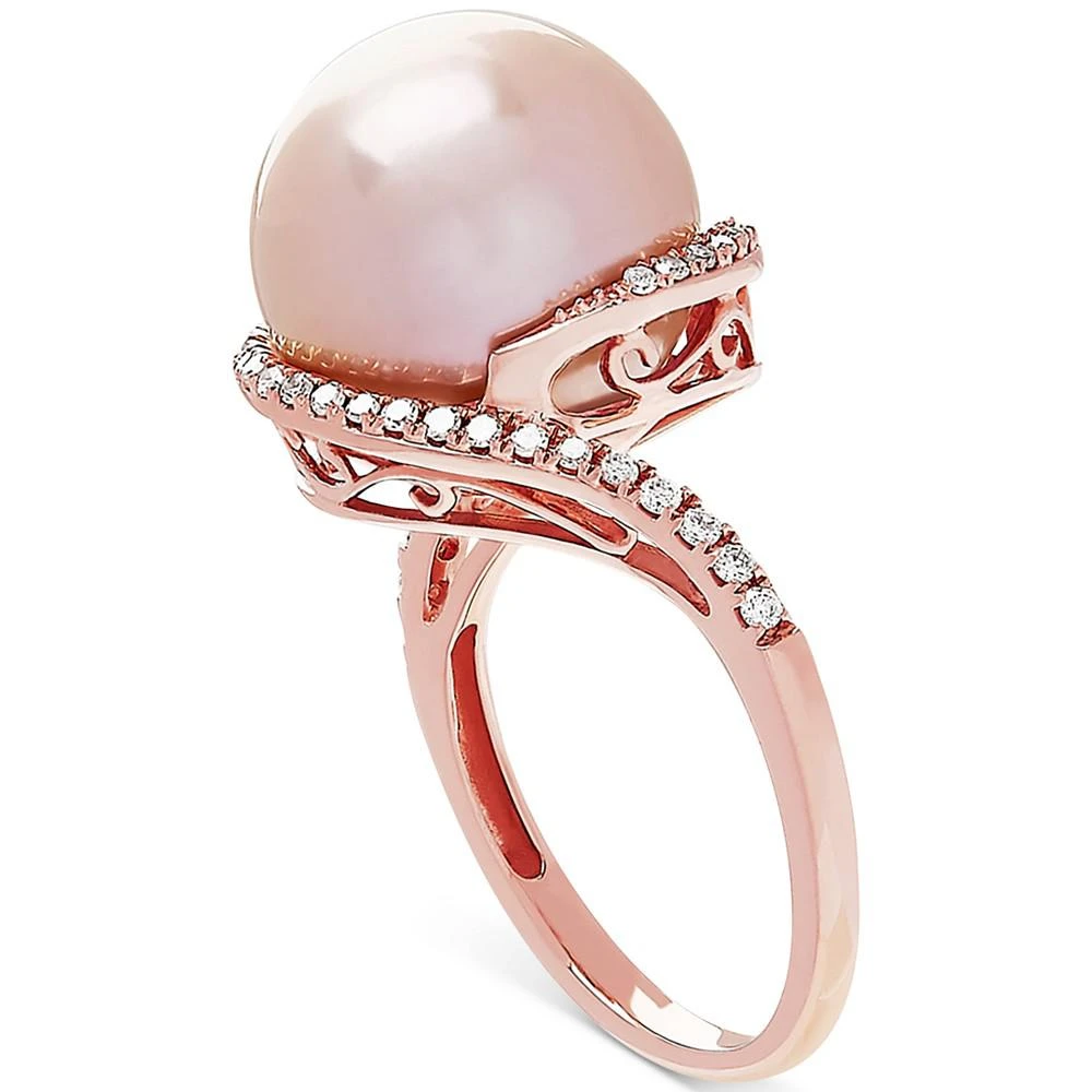 商品Honora|Pink Cultured Freshwater Ming Pearl (13mm) & Diamond (1/4 ct. t.w.) Ring in 14k Rose Gold,价格¥7437,第2张图片详细描述
