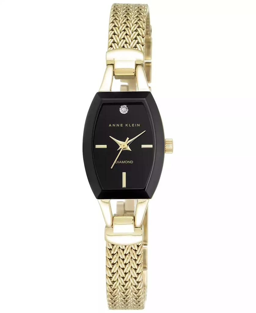 商品Anne Klein|Women's Black Gold-Tone Mesh Bracelet Watch 19mm AK-2184BKGB,价格¥427,第1张图片