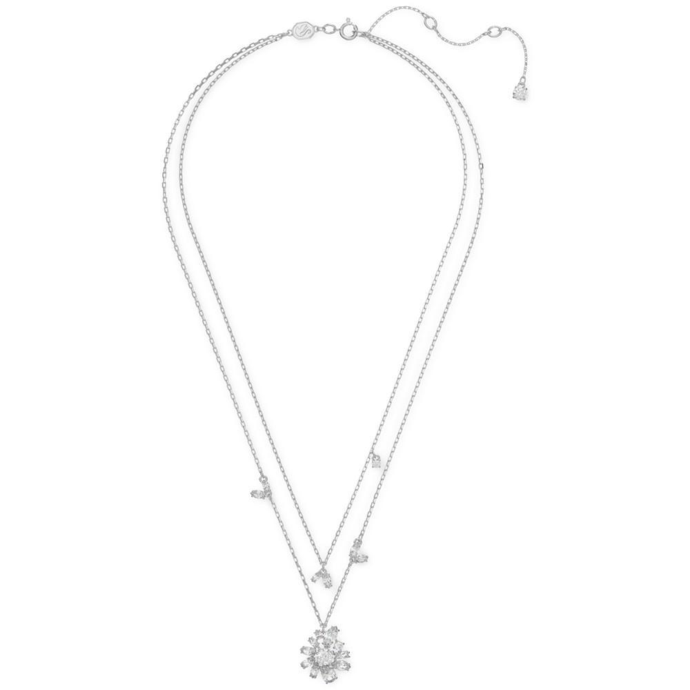 商品Swarovski|Silver-Tone Crystal Floral Layered Necklace, 14-1/8" + 2" extender,价格¥1661,第4张图片详细描述
