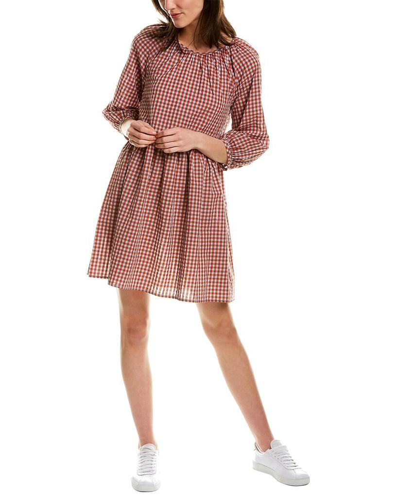 Madewell Gingham Seersucker Raglan Midi Dress商品第1张图片规格展示