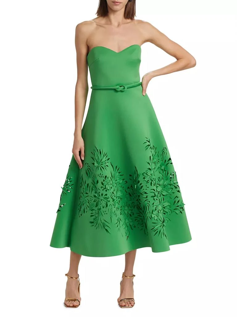 商品Badgley Mischka|Laser-Cut Scuba Strapless Cocktail Dress,价格¥3713,第2张图片详细描述