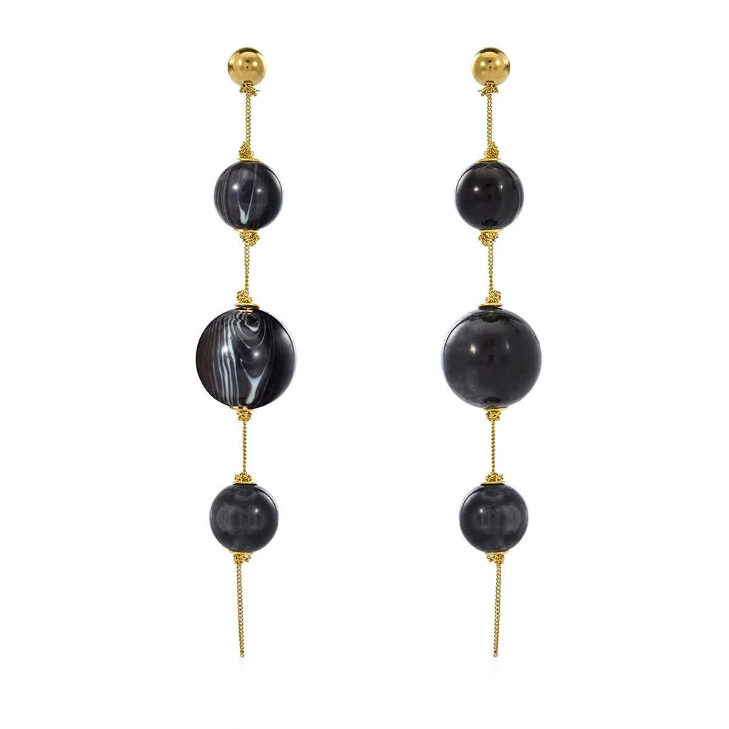 商品Burberry|Triple Orb Chain Drop Earrings in Light Gold/Midnight,价格¥964,第1张图片