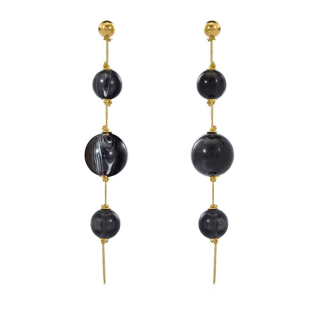 商品Burberry|Triple Orb Chain Drop Earrings in Light Gold/Midnight,价格¥2720,第1张图片