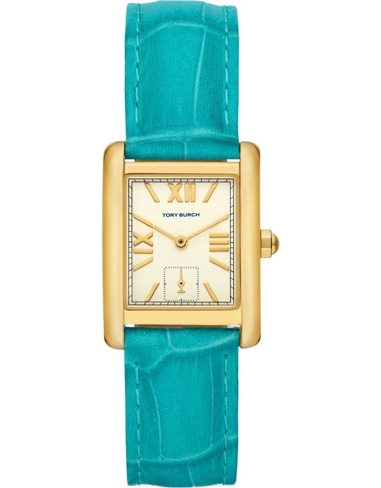 商品Tory Burch|The Eleanor Croc Embossed Leather Strap Watch, 25mm x 34mm,价格¥1615,第1张图片