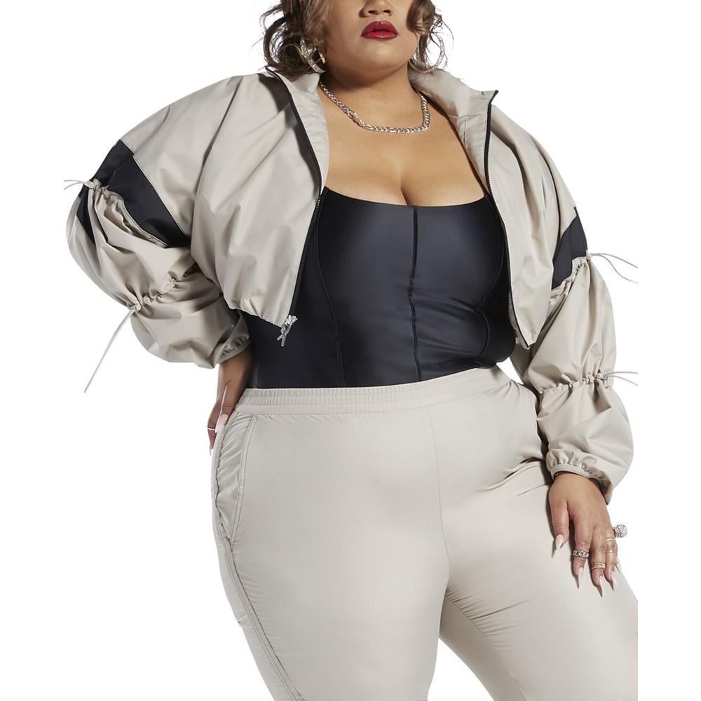 x Cardi B Plus Size Cropped Track jacket商品第1张图片规格展示