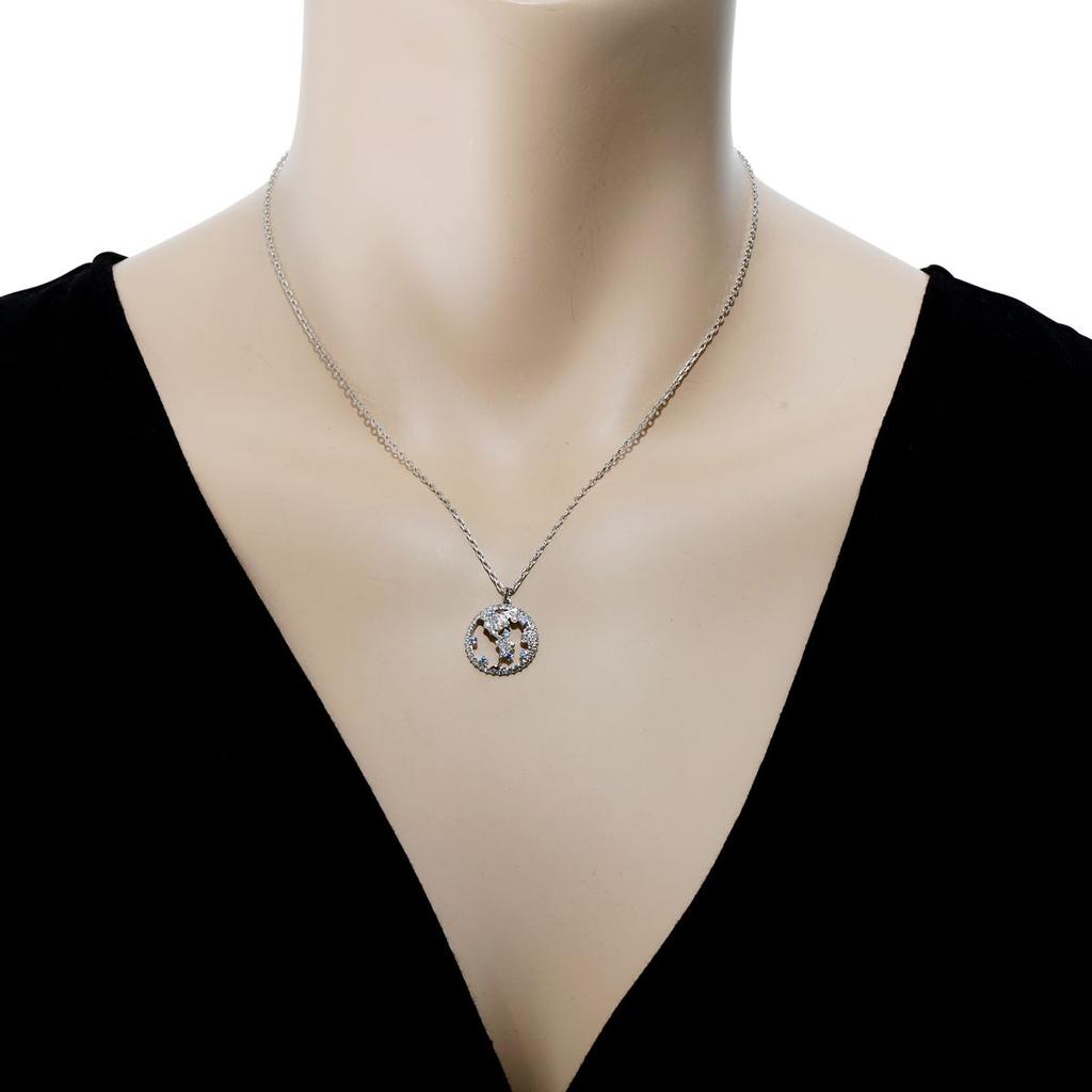 Swarovski Travel Rhodium Plated And Crystal Pendant Necklace 5521070商品第2张图片规格展示