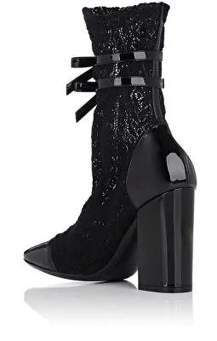 商品PHILOSOPHY di LORENZO SERAFINI|Patent Leather & Lace Ankle Boots,价格¥3266,第3张图片详细描述