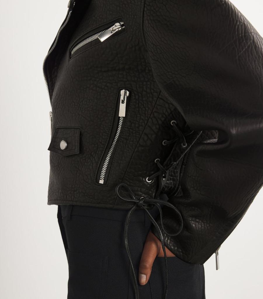 Magda Butrym Leather Embossed Cropped Jacket - Jackets