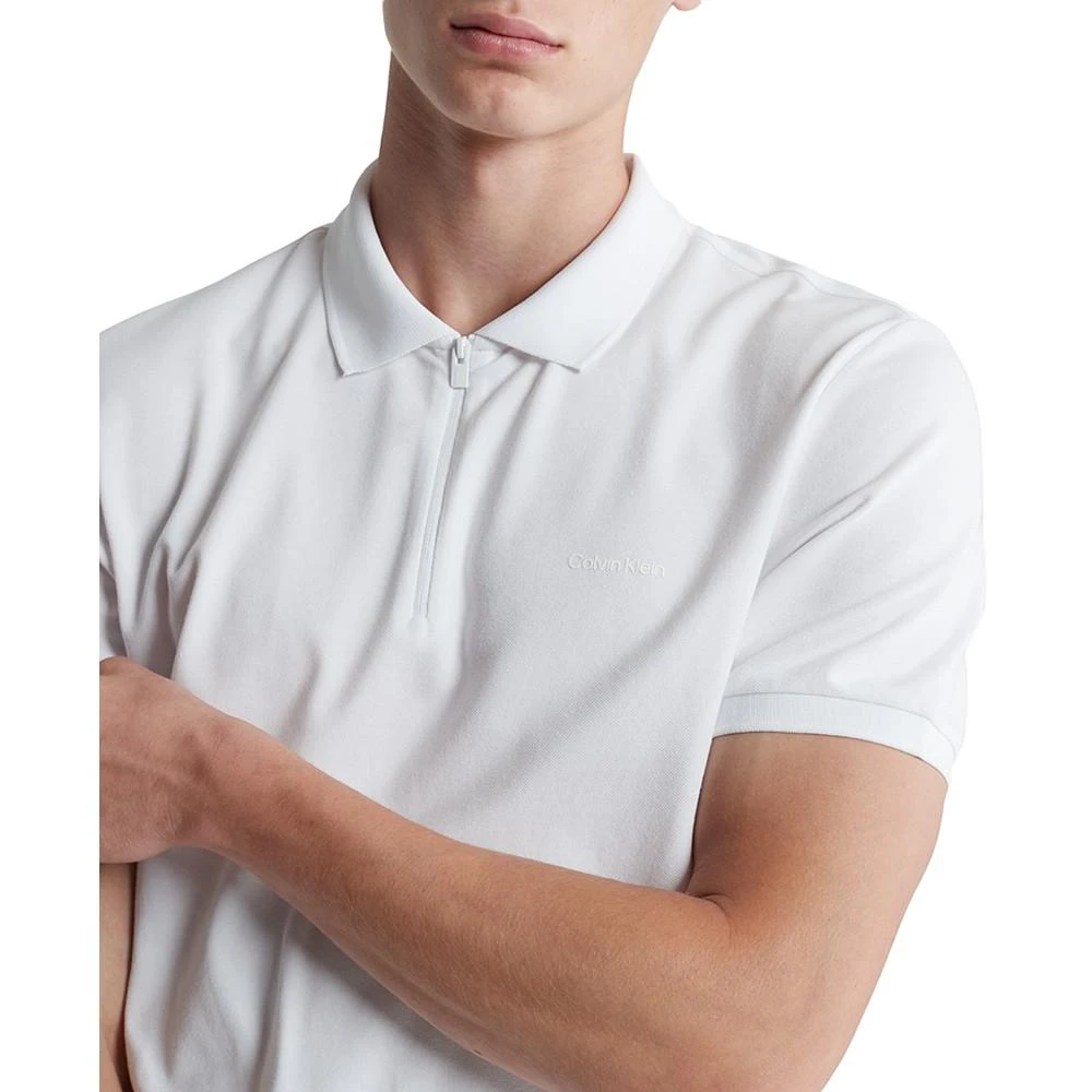 商品Calvin Klein|Men's Athletic Tech Zip Polo Shirt,价格¥277,第3张图片详细描述
