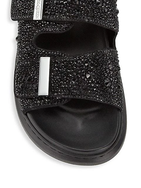 商品Alexander McQueen|Hybrid Double Buckle Crystal Slides,价格¥2226,第4张图片详细描述