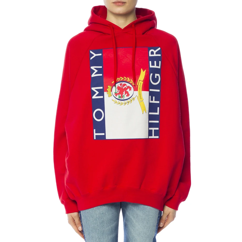 VETEMENTS 男士红色大廓形徽标连帽运动衫 WSS18TR29-RED 商品