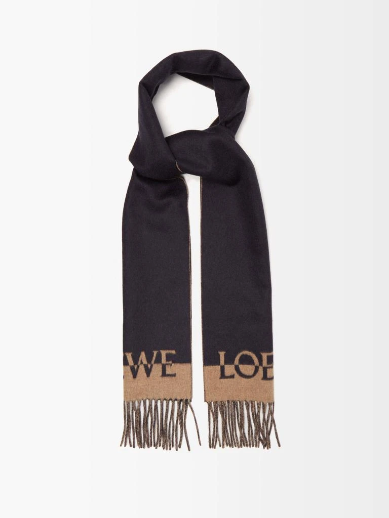 商品Loewe|Logo-jacquard striped wool-blend scarf,价格¥2429,第1张图片