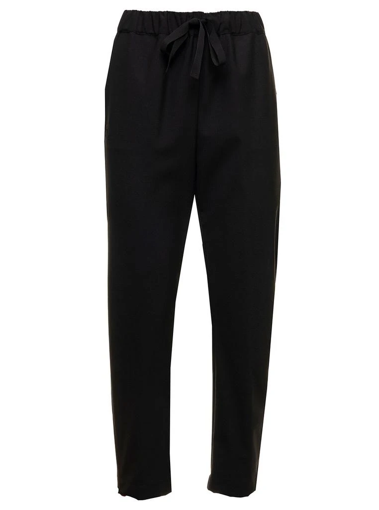 商品SEMICOUTURE|Semicouture Womans Black Light Wool Blend Trousers With Bow,价格¥1171,第1张图片