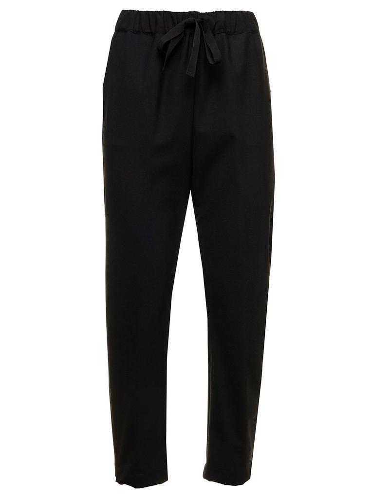 商品SEMICOUTURE|Semicouture Womans Black Light Wool Blend Trousers With Bow,价格¥1164,第1张图片