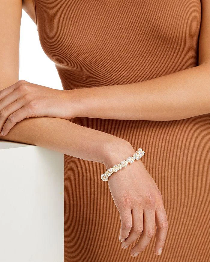 商品Bloomingdale's|Cultured Freshwater Pearl Woven Bracelet in 14K White Gold, 3mm,价格¥5606,第2张图片详细描述