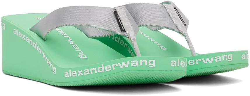 商品Alexander Wang|Green AW Wedge Flip Flop Sandals,价格¥2004,第4张图片详细描述