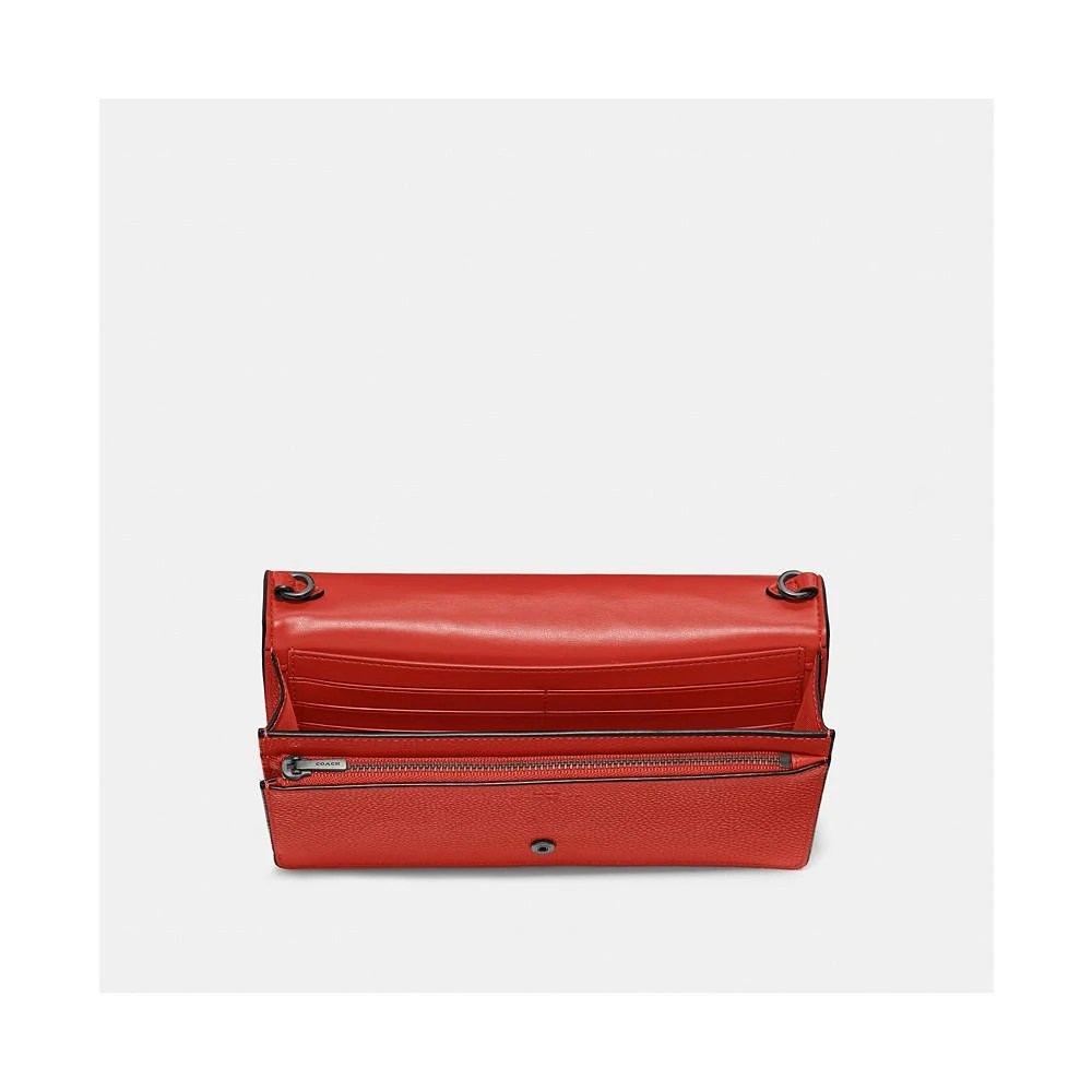 商品Coach|Foldover Crossbody Clutch in Polished Pebble Leather,价格¥1013,第3张图片详细描述
