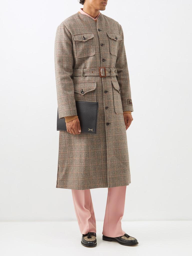 商品Gucci|Prince of Wales-check wool-blend coat,价格¥23069,第4张图片详细描述