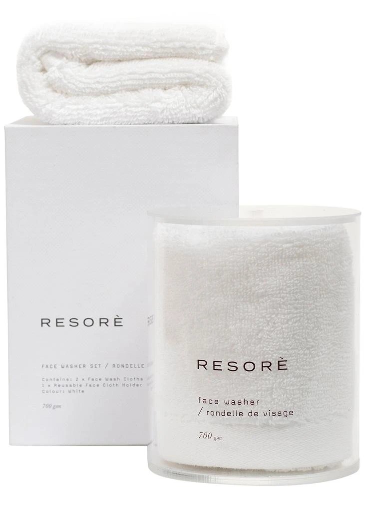 商品Resorè|Wash Cloth Set of 2 with Holder - White,价格¥502,第2张图片详细描述