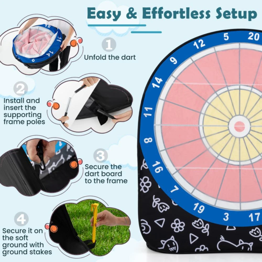 商品Hivvago|Large Dart Board for Kids with 4 Kick Balls,价格¥843,第4张图片详细描述