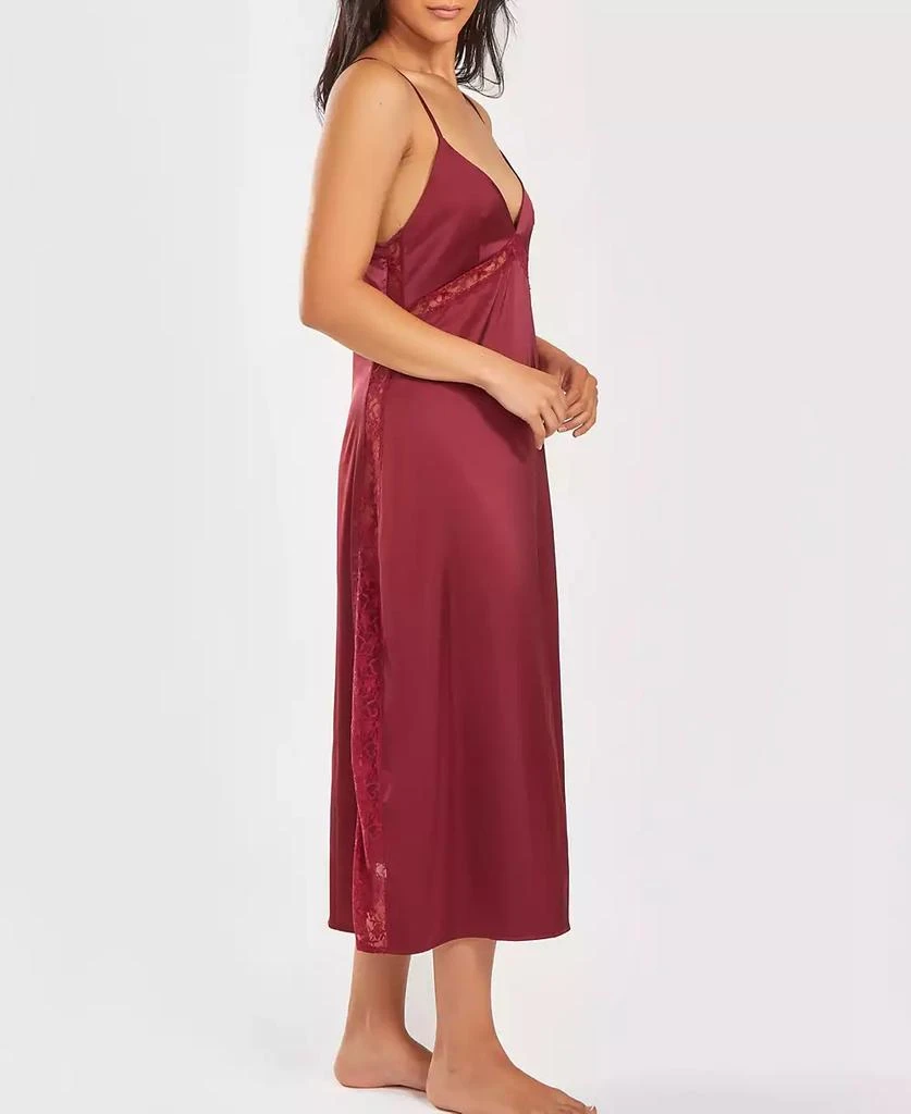 商品iCollection|Women's Silky Open Back Nightgown with Lace Trims,价格¥368,第3张图片详细描述