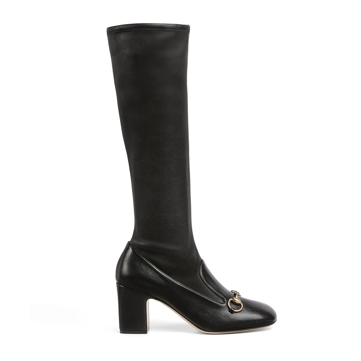 商品Gucci|【预售】 古驰 25春夏 女士 高筒靴 女士马衔扣长靴 794330 AADP3 1000 ,价格¥15064,第1张图片
