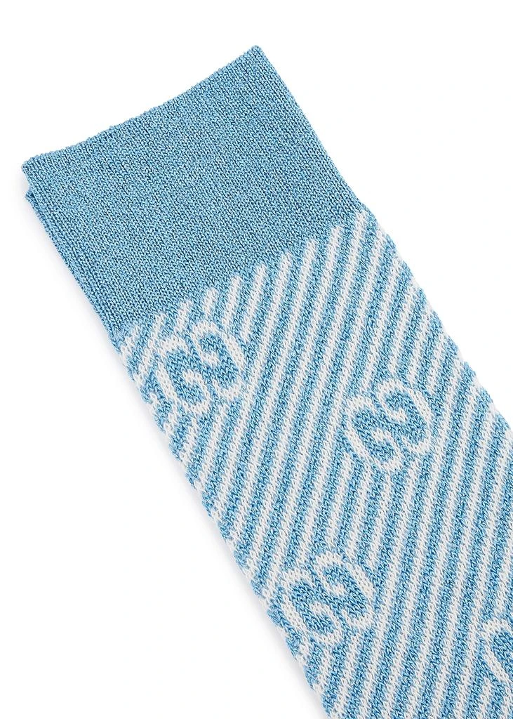 商品Gucci|Blue striped knee-high socks,价格¥1518,第2张图片详细描述