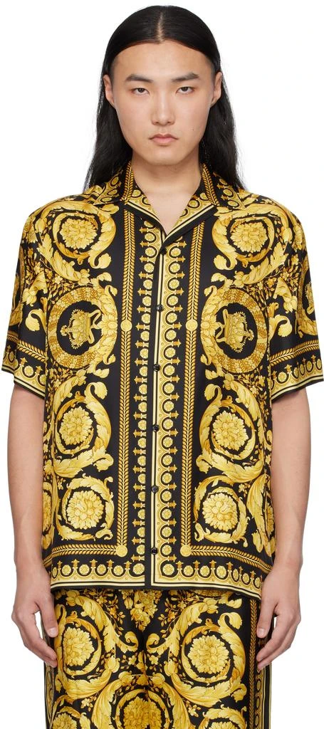 商品Versace|黑色 Barocco Silk 衬衫,价格¥9561,第1张图片