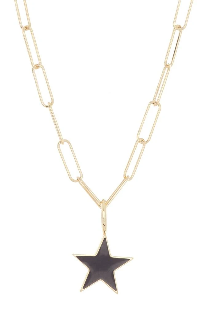 商品ADORNIA|Water Resistant Enamel Star Pendant & Paperclip Chain Necklace,价格¥151,第1张图片