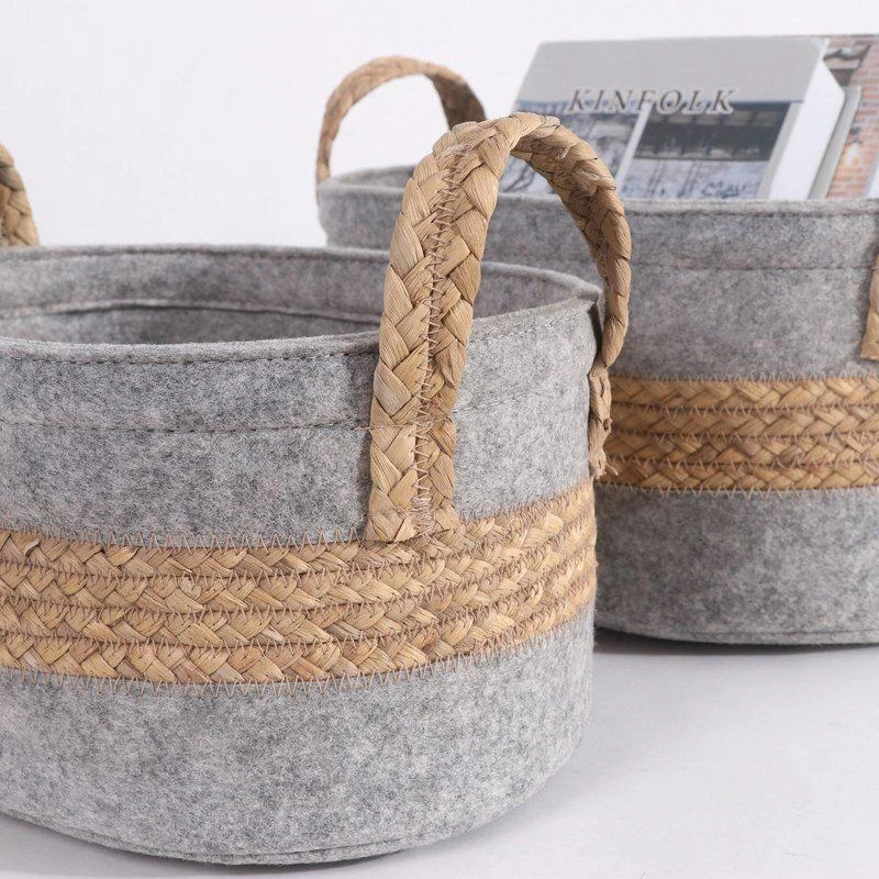 商品ELE Light & Decor|Woven Storage Baskets With Handles Set Of 4 Decorative Bins,价格¥972,第2张图片详细描述