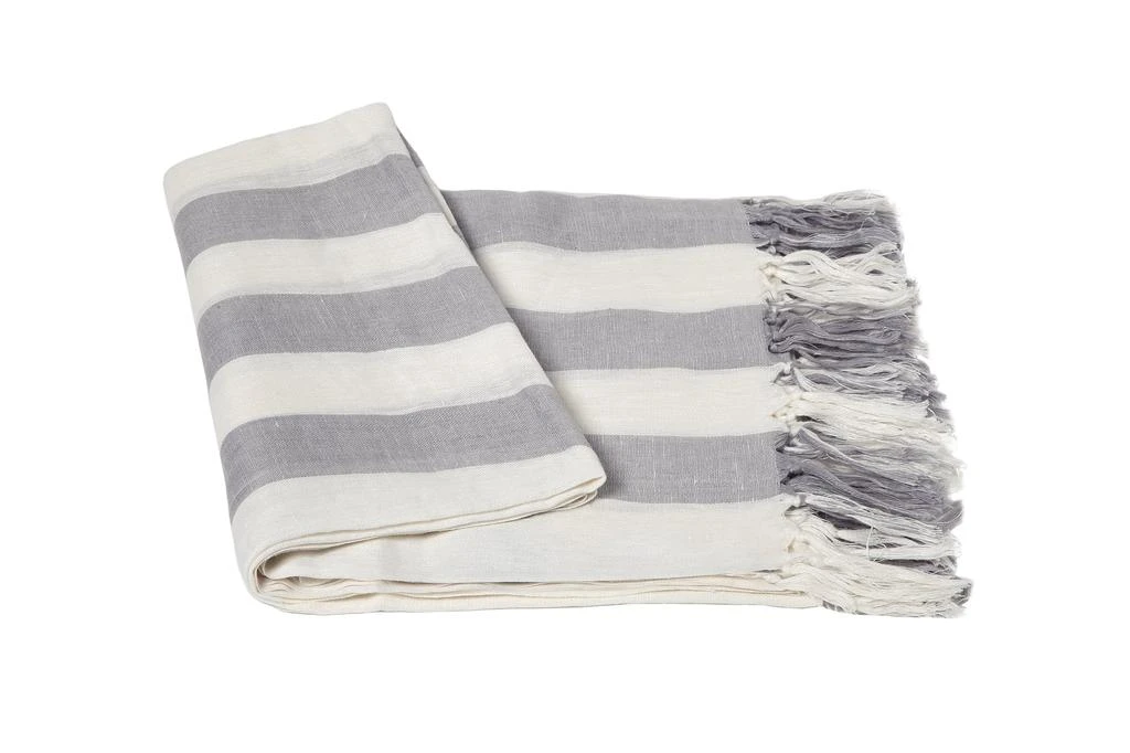 商品a & R Cashmere|100% Linen Stripe Throw,价格¥669,第3张图片详细描述