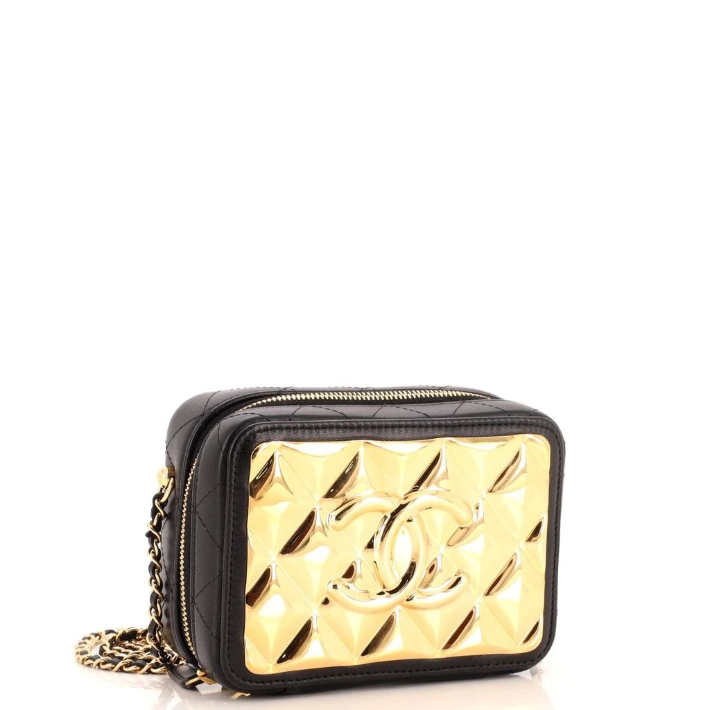 商品[二手商品] Chanel|Golden Plate Zip Around Vanity Case with Chain Quilted Metal and Lambskin Mini,价格¥19426,第3张图片详细描述