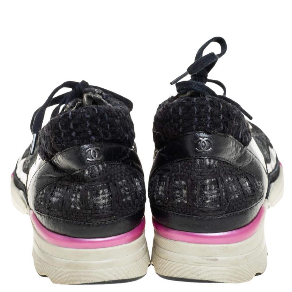 商品[二手商品] Chanel|Chanel Black Tweed And PVC CC Low Top Sneakers Size 40,价格¥5080,第7张图片详细描述