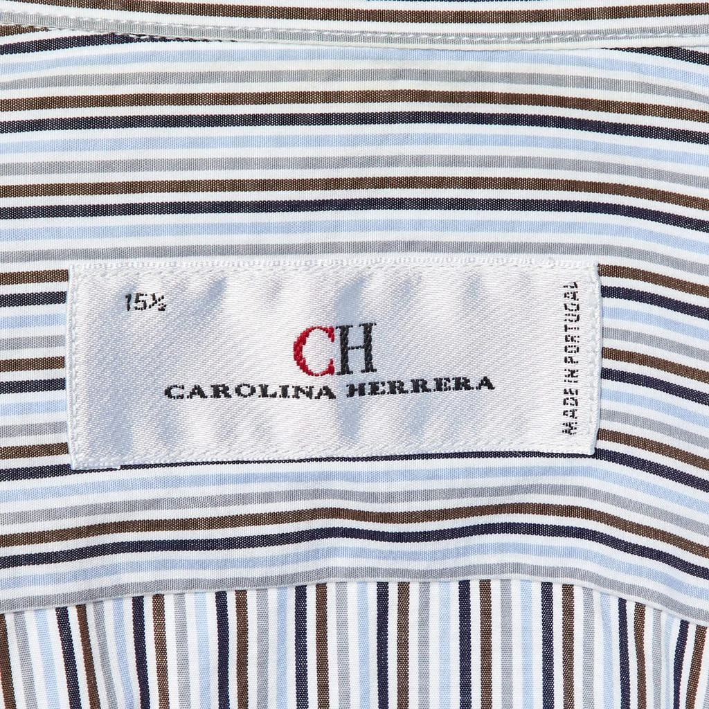 商品[二手商品] CH Carolina Herrera|CH Carolina Herrera Multicolor Stripe Logo Embroidered Cotton Shirt M,价格¥1348,第4张图片详细描述