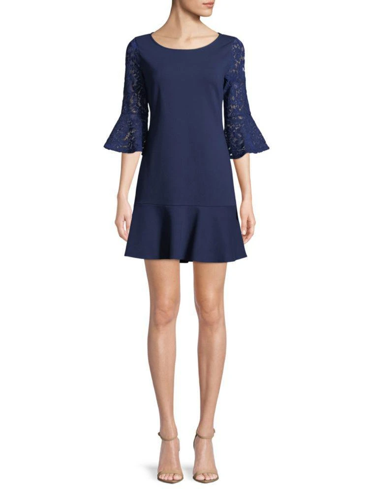 商品Laundry by Shelli Segal|Lace Bell-Sleeve Shift Dress,价格¥236,第1张图片