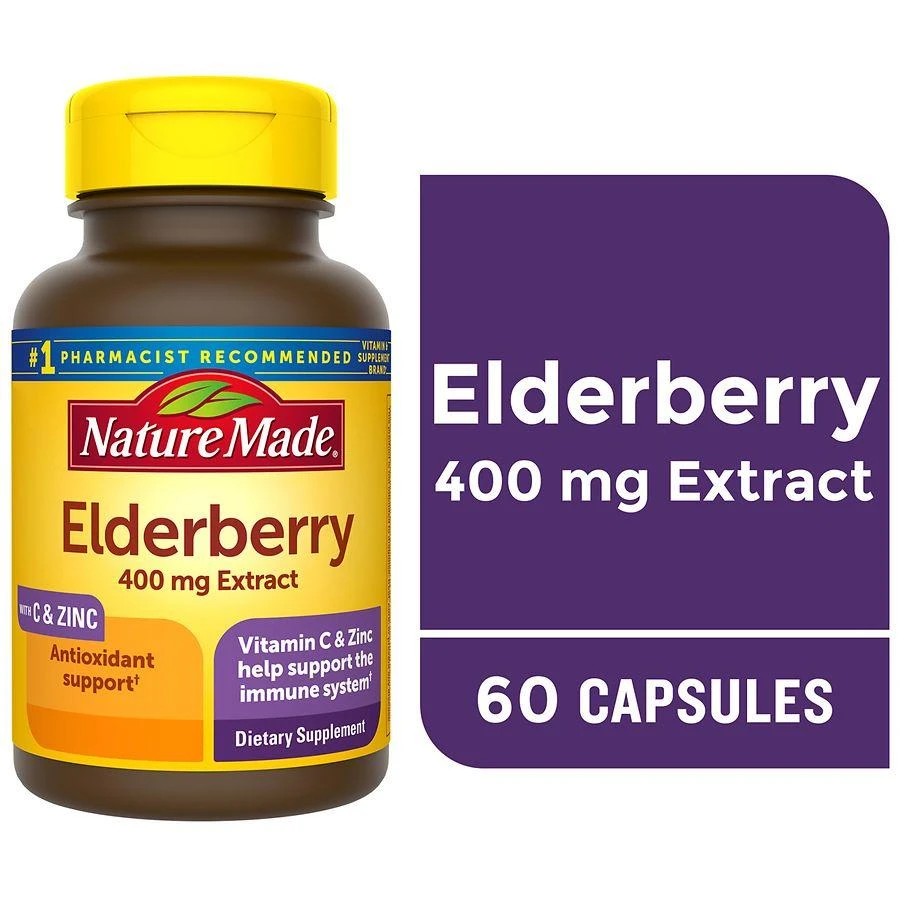 商品Nature Made|Elderberry 400 mg Extract with Vitamin C and Zinc Capsules,价格¥200,第2张图片详细描述