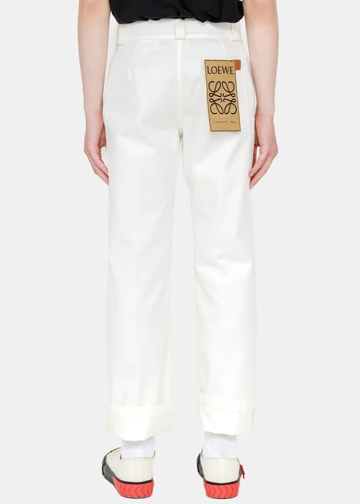 商品Loewe|Loewe White Drill Cotton Pants,价格¥2511,第2张图片详细描述