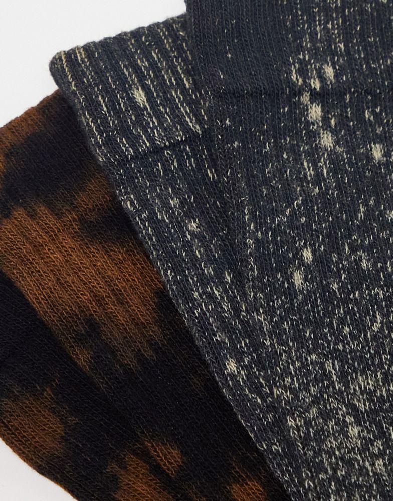 ASOS DESIGN 2 pack sports socks in black tie dye商品第2张图片规格展示