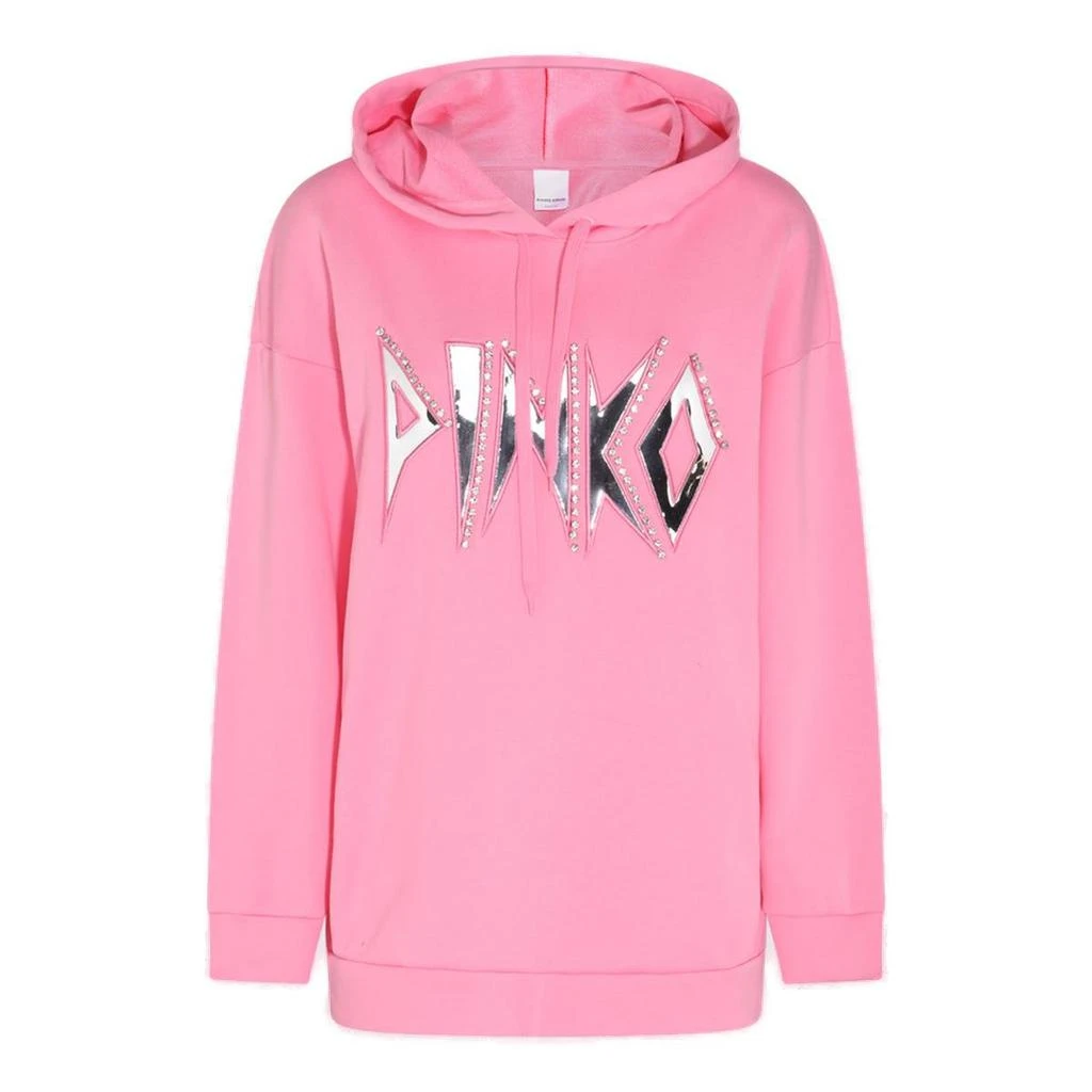 商品PINKO|Pinko Mirrored Logo Drawstring Hoodie,价格¥1364,第1张图片