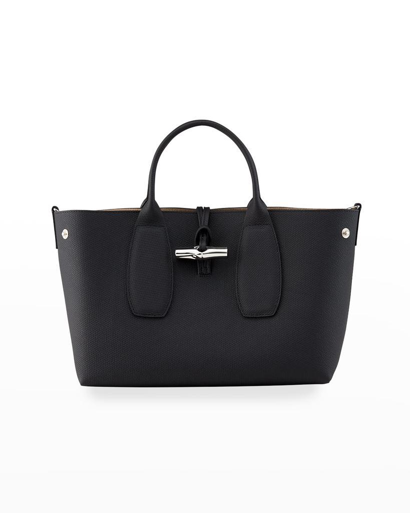 商品Longchamp|Roseau Medium Leather Top-Handle Tote Bag with Shoulder Strap,价格¥3657,第1张图片