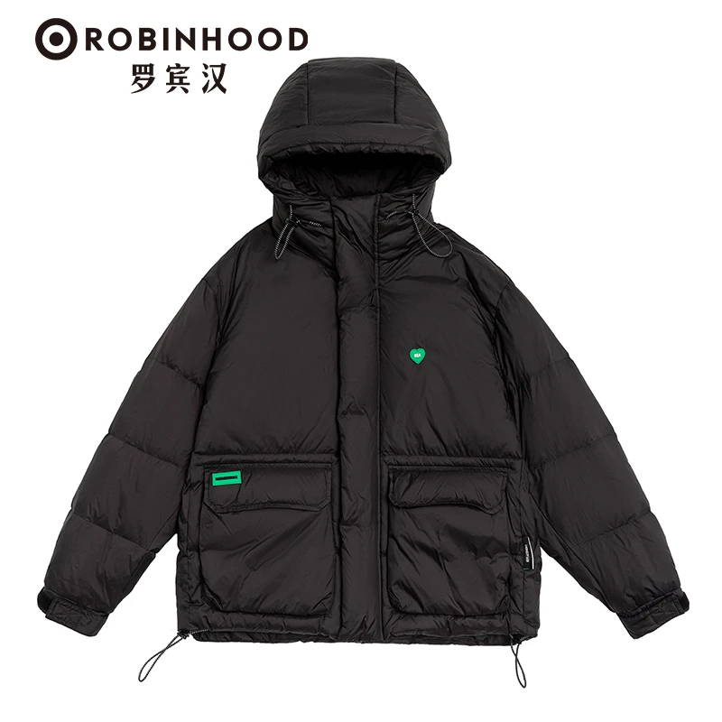 商品[国内直发] ROBINHOOD|罗宾汉爱心短款羽绒服-R128Y7004G-黑色,价格¥448,第1张图片