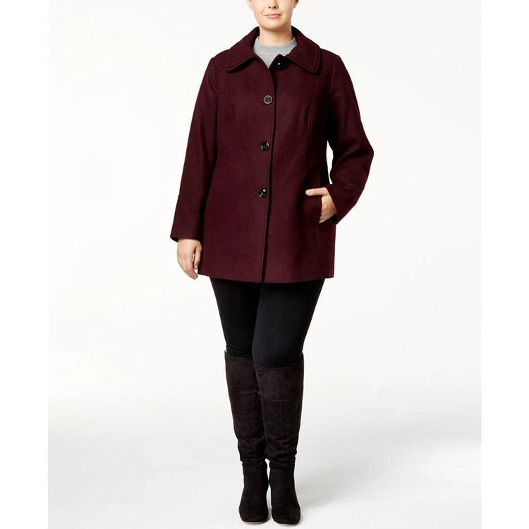 商品London Fog|Plus Size Layered-Collar Peacoat,价格¥748,第3张图片详细描述